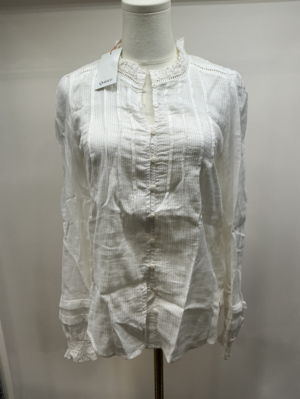 Organic Textured Cotton Peasant Blouse